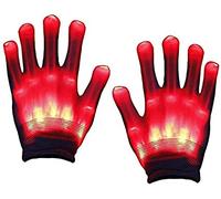 AZHU Gants LED, Gants d'Halloween Gants lumineux Gants Squelettes LED Gants lumineux à main Gants LDE clignotants multicolores Finger Lights Finger Lights for Party (rouge)