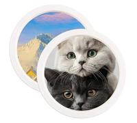 AZIDWERYQ 2 pièces Cadre Photo Rond 6 Pouces Cadre Rond Rustique Porte-Photo Circulaire décoration Murale pour la Maison, hôtel, Appartement, Cadres décoratifs Blancs