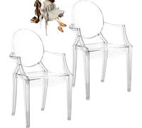 AZIDWERYQ 2 pièces Meubles de poupée à l'échelle 1:6, Mini Chaise de Maison poupée en Plastique Transparent, Fauteuil Miniature, Meubles Modernes, Accessoires Maison, Chaise