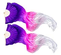 AZIDWERYQ 2pcs Fans de Soie pour Danser, 59 Pouces élégants Rubans de Danse Léger Jeu la Soie écarf