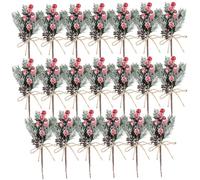 AZIDWERYQ 2set / 20pcs Choix de Noël Picecones Berry Pincones Choix de Noël et pulvérisation Ornements en Arbre Floral pour la Saison Vacances d'hiver Consiels pin