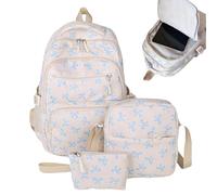AZIDWERYQ 3PCS / Set Bow Sac à Dos pour Les Filles esthétique en Nylon Mignon Back to School Sac à Dos avec boîte Crayon Lunch pour Retour l'école, pour Filles avec Une boîte Lunch