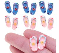 AZIDWERYQ 6 Paires d'accessoires à l'échelle 1/12, Tongs de Plage en résine, Miniatures de Maison poupée 0.8x0.4, Accessoires décoration Miniatures pour Maison poupée