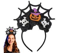 AZIDWERYQ Bandeau d'Halloween, boucle de cheveux à paillette de fleur noire à la citrouille la citrouille, accessoires cheveux Halloween élastiques pour les accessoires cosplay et d'hélice photo