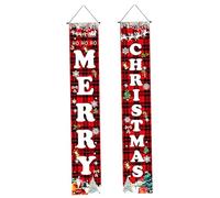 AZIDWERYQ Bannière de Porte de Noël 1 Paire 12x71 dans Suspension Joyeux Noël Banner Festival atmosphère décorations fête Vacances pour Mur extérieur intérieur, Style 2