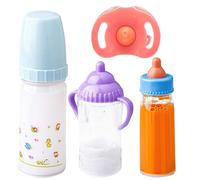 AZIDWERYQ Biberon de poupée avec Sucette Jouet 4 pièces/Ensemble Ensemble d'alimentation de poupée bébé poupées Bouteille Lait Magique pour Accessoires pour Bouteilles Fille Lait disparaissant