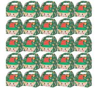 AZIDWERYQ Boîtes de friandises de Noël 3D 25pcs 6 x 4 x 7 Boîtes Noël pour Enfants Mignons avec des poignées pour Donner Un Emballage, la fête Vacances favorise Le Goody