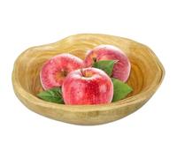 AZIDWERYQ Bol en bois, bol à fruits de jante ondulé irrégulier, décoratif pour la salade de bonbons cristaux plus bois