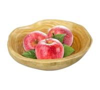 AZIDWERYQ Bol en bois, bol à fruits de jante ondulé irrégulier, décoratif pour les cristaux clés de salade bonbons plus en bois