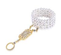 AZIDWERYQ Bracelet Flapper Bracelet Ensemble de perles de clapet réglables Brangle en cristal perlé pour les femmes Gold Beads Cluster Long Bangle