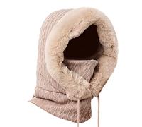 AZIDWERYQ Cagoule en Polaire pour Femmes, Masque à Capuche, Chapeaux de Ski en Peluche, Couverture Thermique du Visage et du Cou pour Femmes, Cagoule Thermique Marron Clair