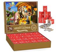 AZIDWERYQ Calendrier de l'Avent de Noël 2024, Puzzle 1008 pièces, 24 Jours la Naissance Jésus, Calendrier du Compte à rebours Noël, Puzzles la Nativité l'Avent pour Adultes et Enfants
