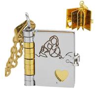 AZIDWERYQ Collier de livre pour petite-fille 6 pages réglable en argent et or, le plus beau chapitre de petite-fille grand-mère Hummingwings pour