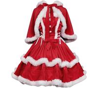 AZIDWERYQ Costumes de Noël pour femme - Robe de Noël avec châle - Tenue sexy Père pour femme - Cosplay, M