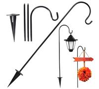 AZIDWERYQ Crochets de Berger pour l'extérieur, Crochet de Berger 6x29 Pouces avec Base Conique à Pointes, Support Plante Suspendu réutilisable et étanche pour Pots Fleurs, Lampes solaires, Crochet n