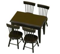 AZIDWERYQ Ensemble de Meubles de Maison poupée en Bois, 5 pièces/Ensemble, Meubles Maison poupée à l'échelle 1/12, Comprenant 4 chaises et 1 Table, Accessoires Bricolage pour, sa