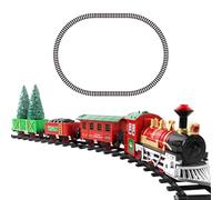 AZIDWERYQ Ensemble de Trains de Noël avec Voiture Tourisme Lumineux en Train Train électrique réel-restauré avec des Pistes, Une Voiture Mine Charbon, des Jouets interactifs d'arbre Noël pour Le