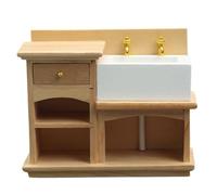 AZIDWERYQ Évier de Maison de poupée 1/12 échelle évier Salle Bain en Bois Maison poupée Miniatures Cuisine réaliste Salle Bain lavabo Armoire pour Meubles modèle décoration 1 12 échelle Meubles