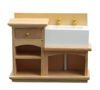 AZIDWERYQ Évier de Maison de poupée 1/12 échelle évier Salle Bain en Bois Maison poupée Miniatures Cuisine réaliste Salle Bain lavabo Armoire pour Meubles modèle décoration 1 12 échelle Meubles