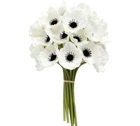 AZIDWERYQ Fleurs d'anémone artificielles, 10 pièces de Coquelicots artificiels au Toucher réel de 11 Pouces, Bouquet Fleurs réutilisables pour la décoration Vase Bureau à Domicile