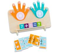 AZIDWERYQ Jouets de Blocs de Chiffres pour Enfants, Jouets Blocs Chiffres en Bois avec Paumes en Feutre, Cartes mémoire et Plus Encore, Jeux mathématiques Pratiques et éducatifs pour Les Enfants 5