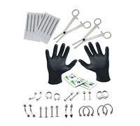 AZIDWERYQ Kit de perçage professionnel, ensemble de perçage d'oreille, nez, nombril, mamelon, avec aiguilles à bijoux, gants, fournitures, 1 ensemble pistolets d'oreille