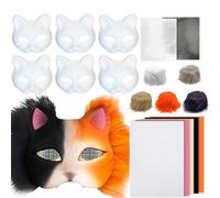 AZIDWERYQ Kit de semi-masque, semi-visage de masque mascarade avec tissu en maille en laine, Fox bricolage facile pour le maquillage Halloween Party cosplay Party