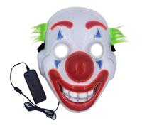 AZIDWERYQ LED Clown Mask Adjustable Halloween Light Up Joker Mask Patterred pour Joker Cosplay Accessory Masquerade Halloween Party Prophes, pas de batterie