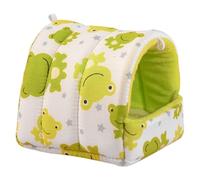 AZIDWERYQ Lit Petit Animal pour Hamster doré Planeur de Sucre Hiver Thermique Mignon lit Hamster Grenouille imprimement Cristal Velours Petit Animal de Compagnie lit Hamster lit