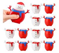 AZIDWERYQ Lot de 12 Boules Anti-Stress en Forme de Bonhomme Neige, Mignonnes Boules Anti-Stress Noël, Jouet sensoriel Extensible à Presser pour décoration Vacances, Cadeaux fête, soulage l'anxiété