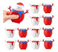 AZIDWERYQ Lot de 12 Boules Anti-Stress en Forme de Bonhomme Neige, Mignonnes Boules Anti-Stress Noël, Jouet sensoriel Extensible à Presser pour décoration Vacances, Cadeaux fête, soulage l'anxiét