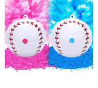 AZIDWERYQ Lot de 2 balles de Baseball révélatrices Genre avec Poudre, 7, 6 cm, décorations Anti-déversement pour Surprise sur Le Ballon fête bébé garçon Fille