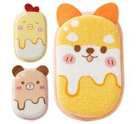 AZIDWERYQ Lot de 3 Gants de Toilette pour bébé, Super absorbants et Doux, Toilette Mignon, Animal Dessin animé, Gommage Doux pour bébé, Tout-Petit et Enfants, Gants pour Le Bain la do