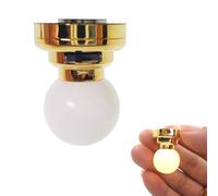 AZIDWERYQ Lumières de Maison de poupée fonctionnant à Piles, éclairage Rond Maison poupée à l'échelle 1:12, lumières LED avec Interrupteur Base en métal, Miniature pour po