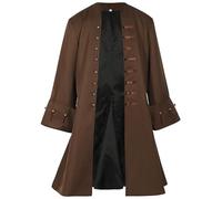 AZIDWERYQ Manteau de pirate Médieval Pirate Men Hommes steampunk tenue capitaine adulte Halloween cosplay costume Costume carnaval l