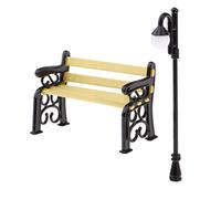 AZIDWERYQ Meubles de Maison de poupée 1:12, Banc Parc Miniature, lampadaire, Mini Maison poupées, Accessoires d'ornement Jardin