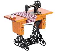AZIDWERYQ Meubles Miniatures, Meubles de Maison de poupée à l'échelle 1/12, Machine à Coudre Jouet en Bois, Accessoires Simulation Maison poupée Vintage, modèle scène, Machine Coudre Joue