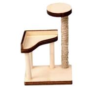AZIDWERYQ Mini Arbre à Chat 1:12 échelle en Bois Miniature Arbre à Chat Tour modèle Ornement Naturel griffoir Disposition Maison de poupée Miniatures Accessoires Tour