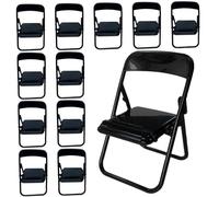 AZIDWERYQ Mini Chaise, 12 pièces à l'échelle 1:12, Mini Chaise Pliante réaliste, poupée en Plastique, Miniature Portable pour Support de téléphone de Bureau, décoration Maison poupée, Cadeaux