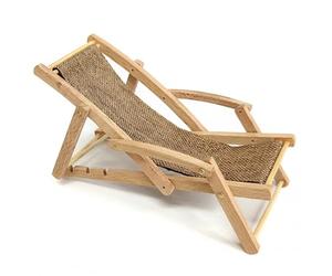 AZIDWERYQ Mini Wooden Folding Beach Sunbath Chair Miniature Longue Deck Chair Craft Dollhouse Accessories