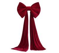 AZIDWERYQ Nœud pour cime d'arbre de Noël, très Grands nœuds en Velours Rouge avec Longue Queue pour décoration de Sapin Noël, décoration Murale, fête, Vacances