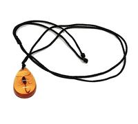 AZIDWERYQ Pendentif Scorpion Collier Classique Pendentif Aspect Ambre Collier Ambre Délicat Jaune Scorpion
