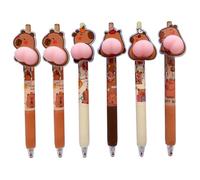 AZIDWERYQ Pendons capybara 6pcs, stylos d'animaux 3D compressibles en plastique de 0, 5 mm avec conception de décompression, mignon stationnaire pour l'école, animal bureau