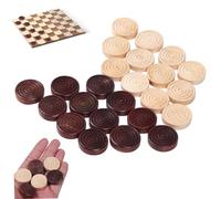 AZIDWERYQ Pièces de Dames 24 Pièces en Bois Lisse Spirale Gravée Brouillons Éducatives Rondes Peintes Backgammon pour Enfants Jeu de Société Brouillons