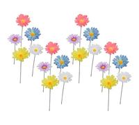 AZIDWERYQ Piquets de Jardin décoratifs 20 pièces 2x12 piquets de Cour décoratifs en Tissu Fleur Marguerite pour pelouse, allée, Art Cour Couleur aléatoire