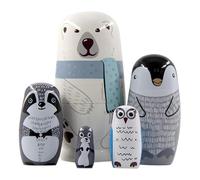 AZIDWERYQ Poupées Russes, 5 pièces poupées gigognes empilables en Bois, 5 Niveaux Mignon éducatif Traditionnel Russe pour la décoration intérieure pour Enfants Adultes pour Enfants