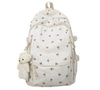 AZIDWERYQ Sac à dos floral Rose Rose Modèle de capacité Sac à dos scolaire avec peluche ours réconfort est-ce que le esthétique pour les filles pour filles pour