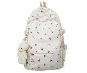 AZIDWERYQ Sac à dos floral Rose Rose Modèle de capacité Sac à dos scolaire avec peluche ours réconfort est-ce que le esthétique pour les filles pour filles pour