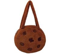 AZIDWERYQ Sac à main en forme de biscuit, joli sac à main en peluche moelleux au chocolat, capacité, doux et confortable, bandoulière pour femme et fille, nouveauté de 15, 7 pouces