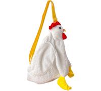 AZIDWERYQ Sac à main en forme de poulet avec sangle réglable, portefeuille en forme de coq, sac à bandoulière en peluche pour femmes et filles, joli main